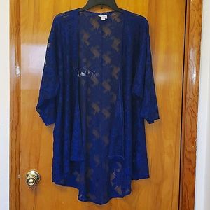 Lularoe blue lace flower 🌼 SHIRLEY Kimono M